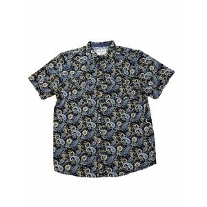 Cody James Western Shirt Men 2XL Blue Paisley Pearl Snap Cowboy Short Sleeve
